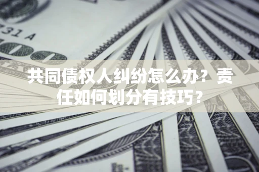 武汉共同债权人纠纷怎么办？责任如何划分有技巧？