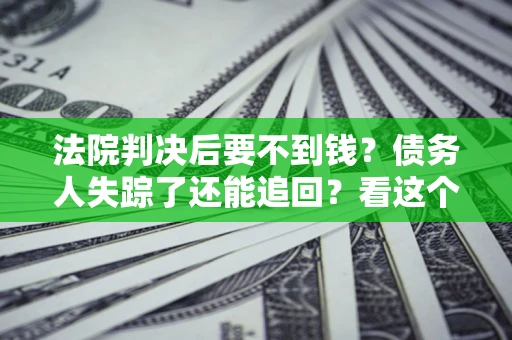 武汉法院判决后要不到钱？债务人失踪了还能追回？看这个方法！