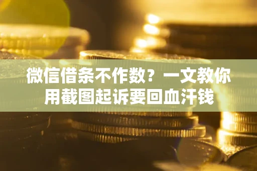 武汉微信借条不作数？一文教你用截图起诉要回血汗钱