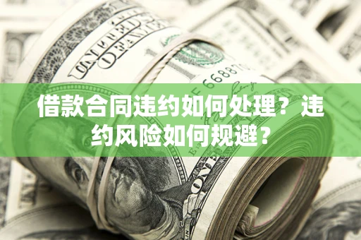 武汉借款合同违约如何处理？违约风险如何规避？
