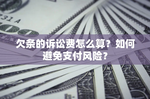 武汉欠条的诉讼费怎么算？如何避免支付风险？