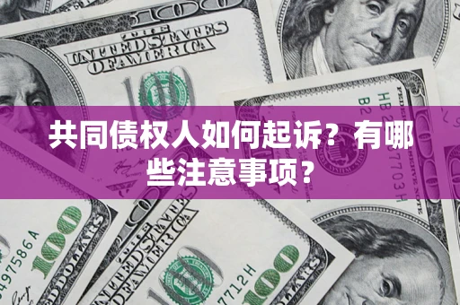 武汉共同债权人如何起诉？有哪些注意事项？